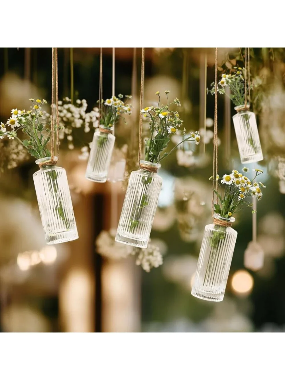 Set of 6 Clear Glass Bud Vases - 5.2 Inch Small Flower Holders for Home Decor